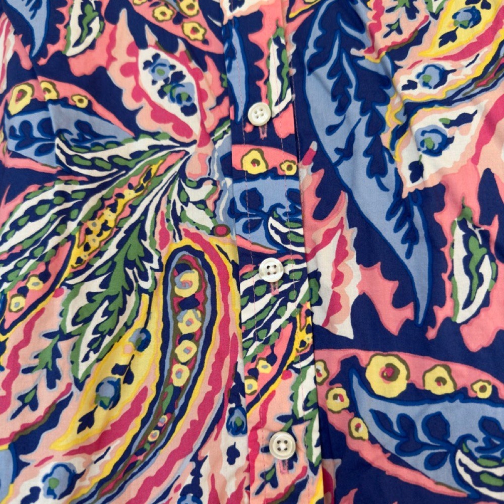 Talbots Woman Shirt Top Plus Size 2X Floral Paisley Button Up - Picture 7 of 9
